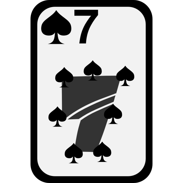 SVG Seven of Spades funky playing card vector clip art