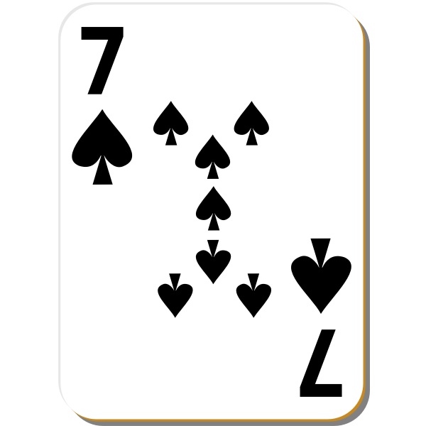 SVG Seven of spades playing card vector illustration