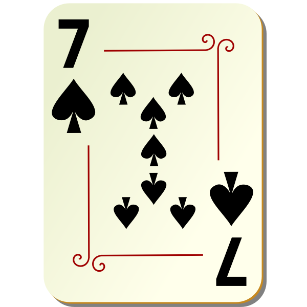 SVG Seven of spades playing card vector illustration