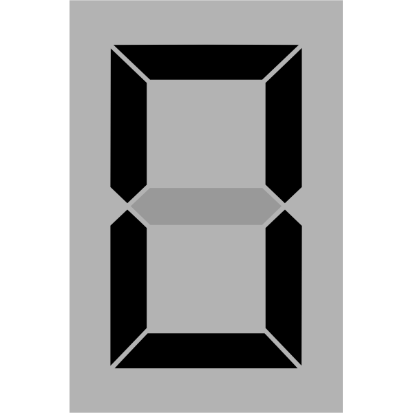 SVG Seven segment display gray 0
