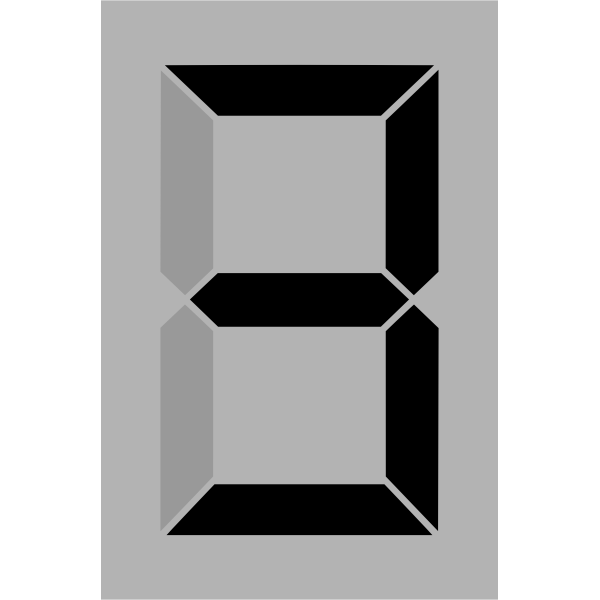 SVG Seven segment display gray 3