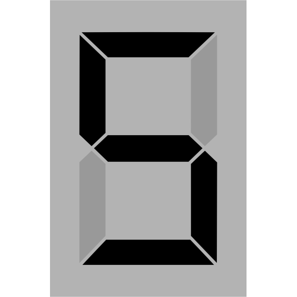 SVG Seven segment display gray 5