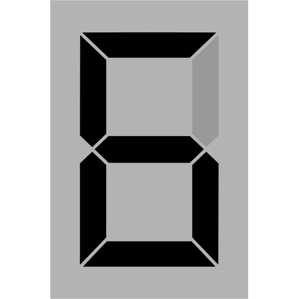 SVG Seven segment display gray 6
