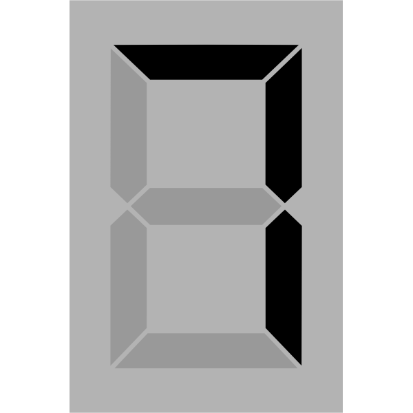 SVG Seven segment display gray 7