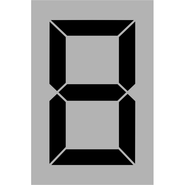 SVG Seven segment display gray 8