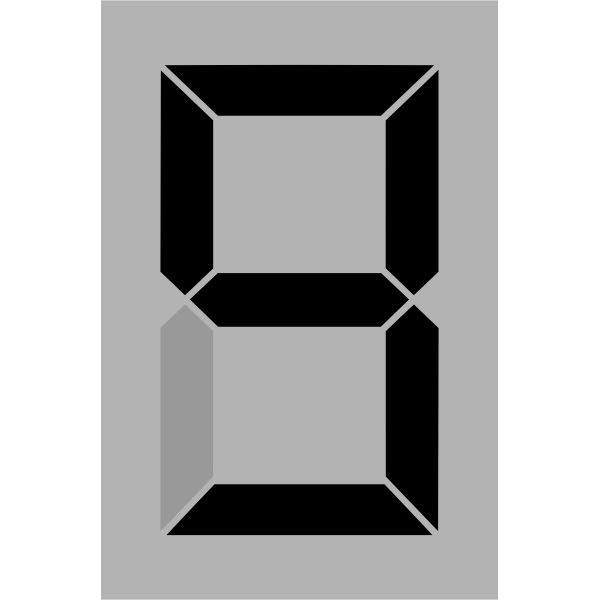 SVG Seven segment display gray 9