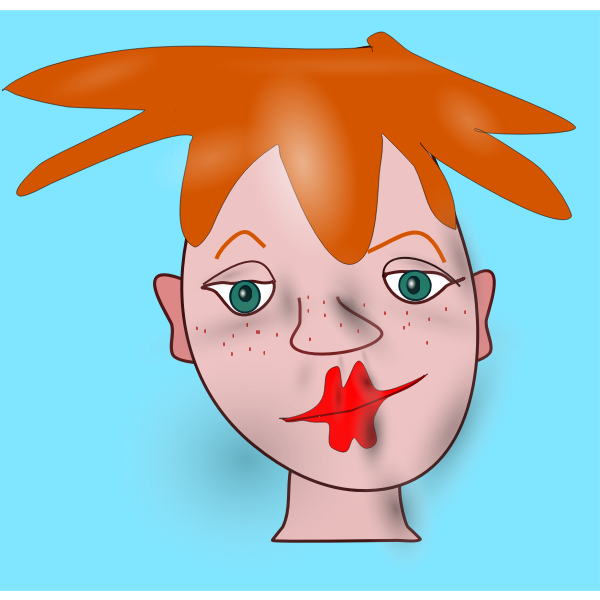 SVG Shaded Cartoon Face