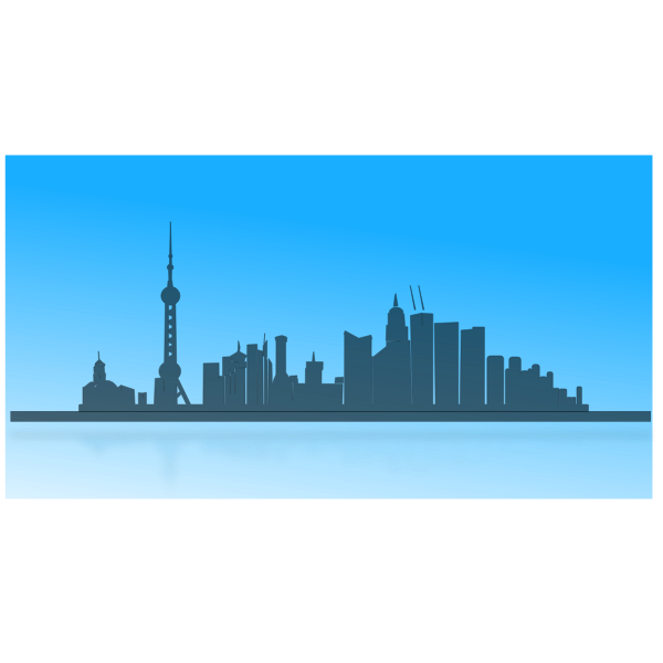 SVG Shanghai city skyline outline vector image