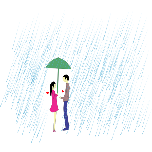 SVG Shared Umbrella Couple