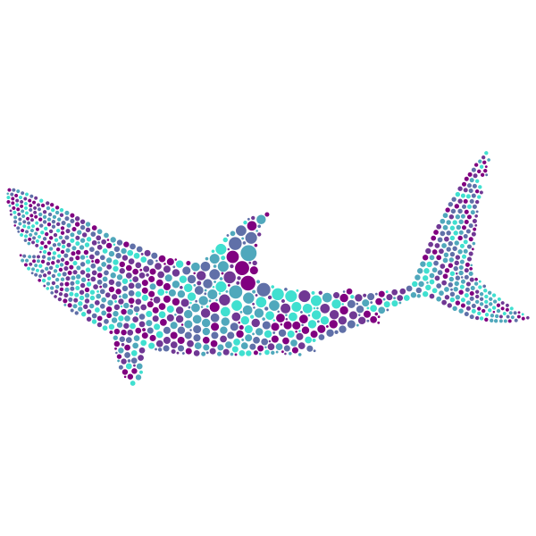 SVG Shark with colorful dots