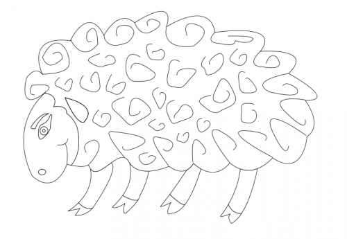 SVG sheep vector coloring
