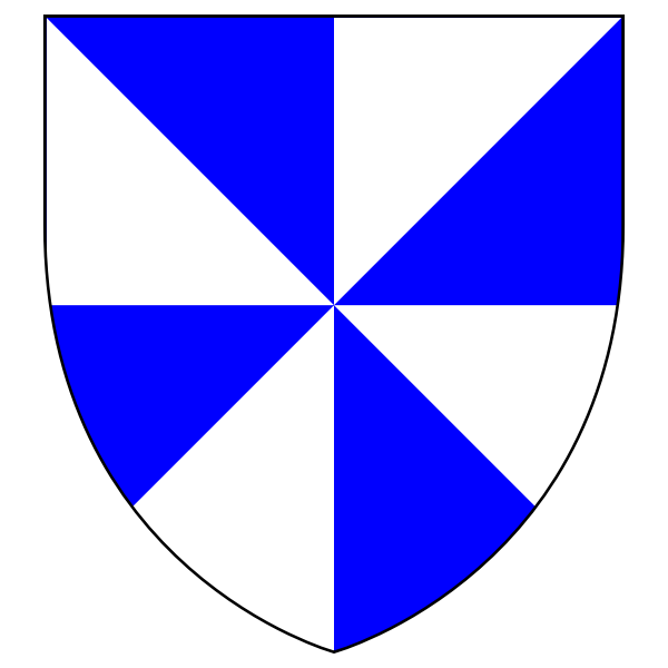 SVG Shield with blue and white triangles