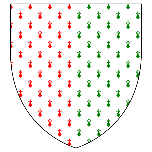 SVG Shield with red and green Christmas heraldry vector illustration