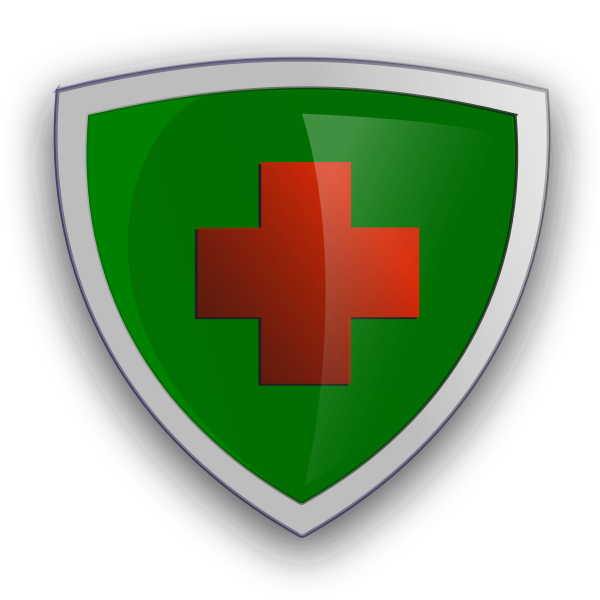 SVG Shield with red cross vector