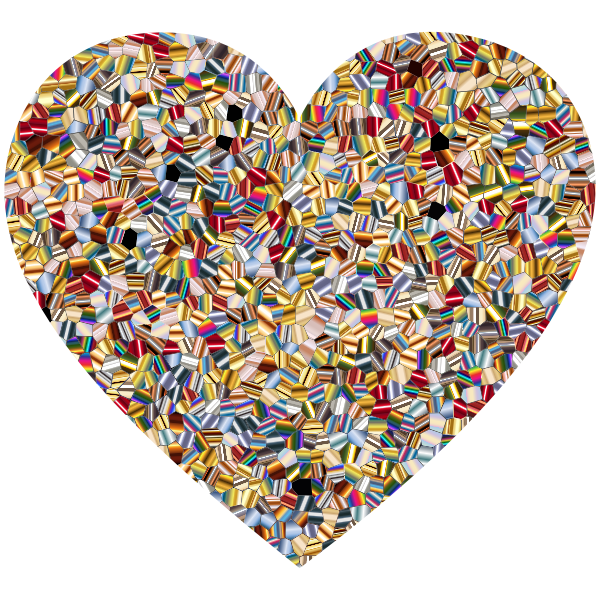 SVG Shimmering Iridescent Mosaic Tiles 2 Heart