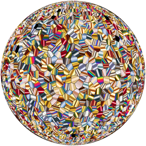 SVG Shimmering Iridescent Mosaic Tiles 2 Sphere