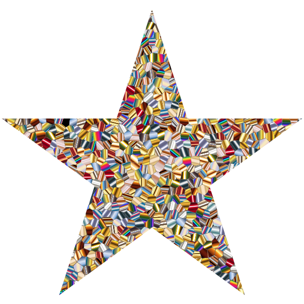 SVG Shimmering Iridescent Mosaic Tiles 2 Star