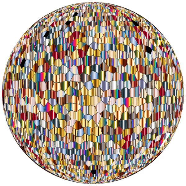 SVG Shimmering Iridescent Mosaic Tiles Sphere