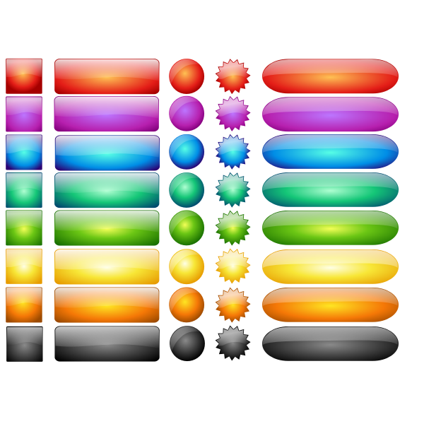 SVG Shiny button set vector graphics