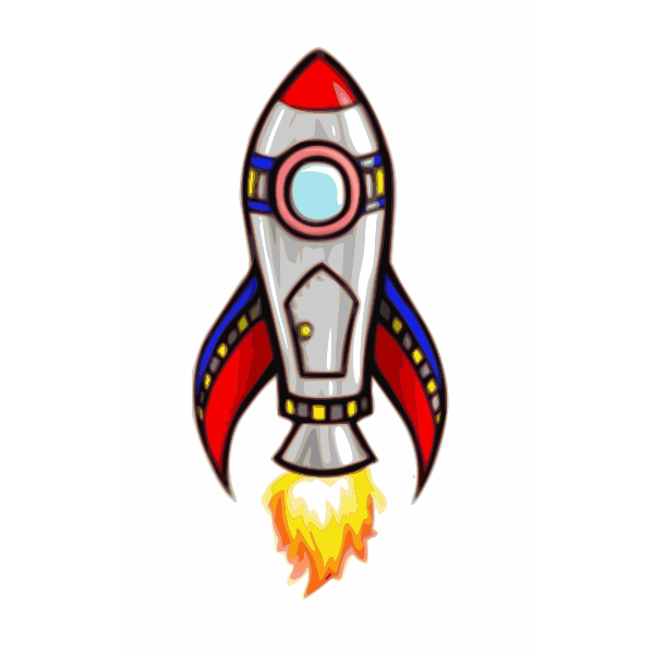 SVG Shiny comic rocket vector image