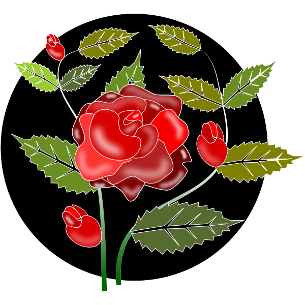 SVG Shiny roses decoration