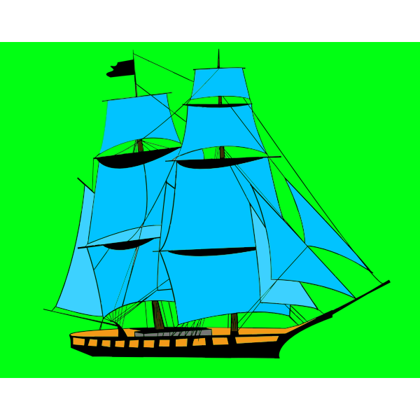 SVG Ship with blue sails