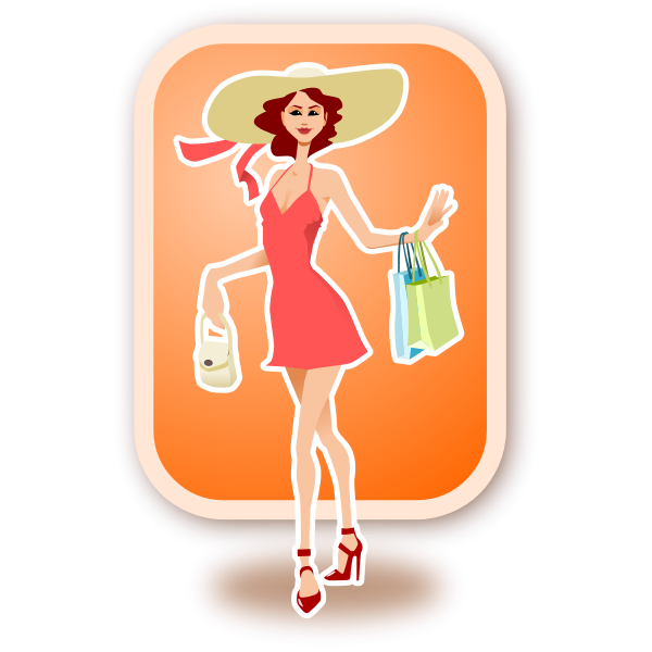 SVG Shopping woman vector image