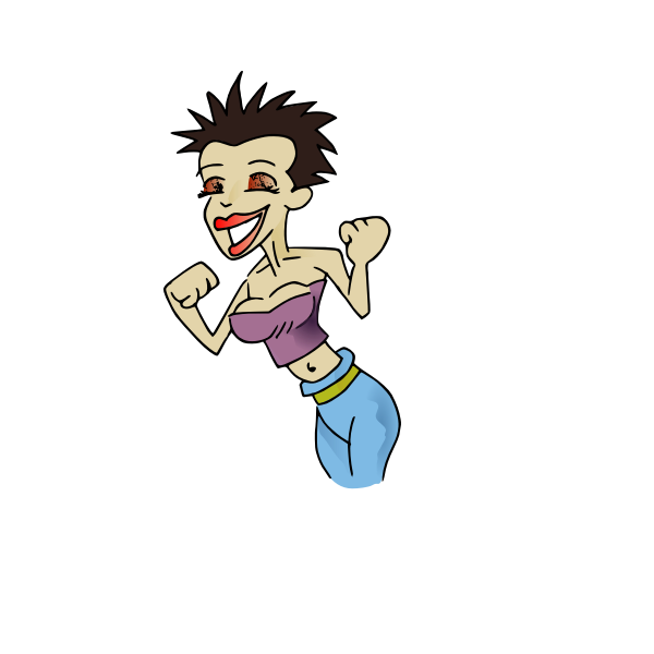 SVG Short-haired girl illustration