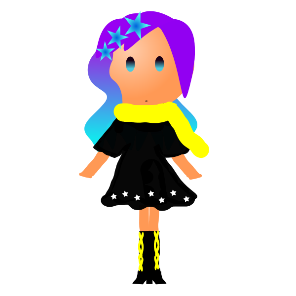 SVG Shy cartoon beauty