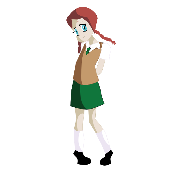 SVG Shy girl cartoon image