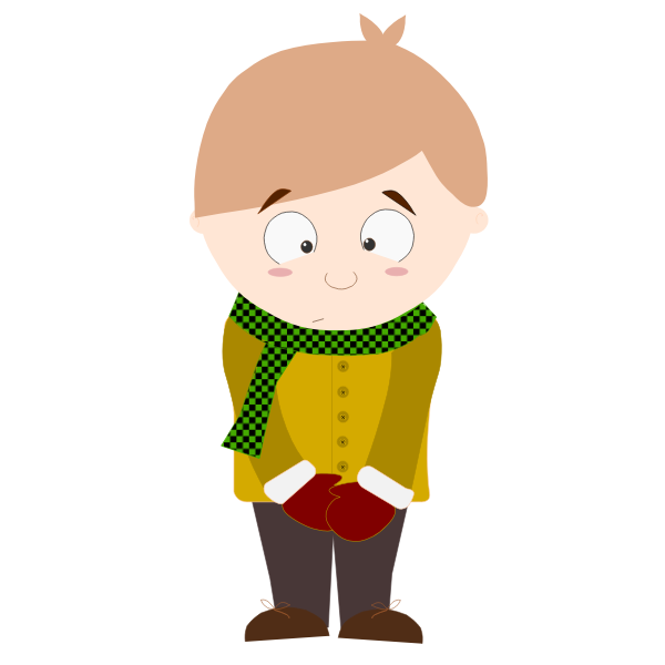SVG Shy kid with scarf