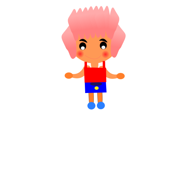 SVG Shy pink-haired girl