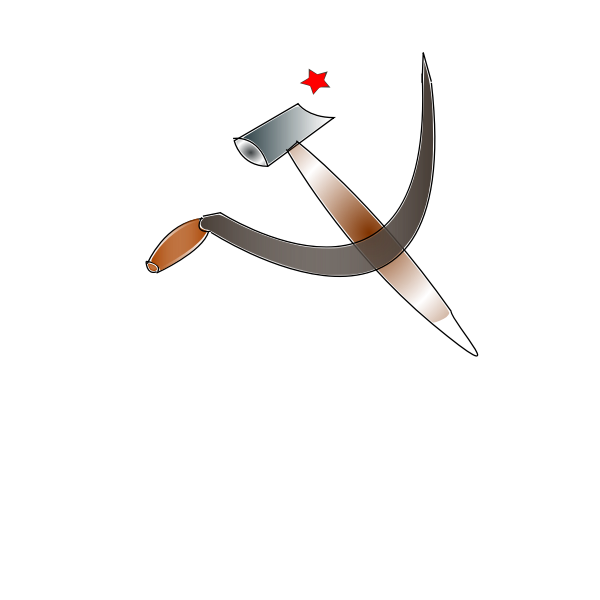 SVG Sickle hammer and red star vector image