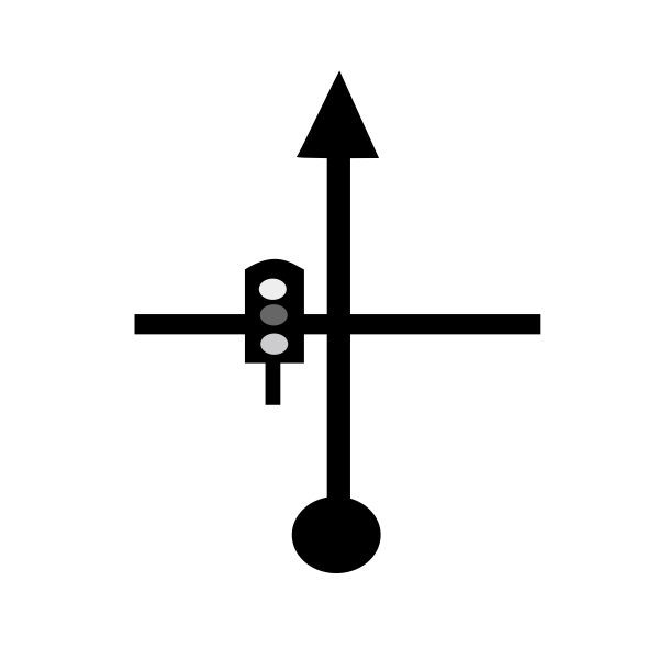 SVG Signal take straight road TSD vector sign
