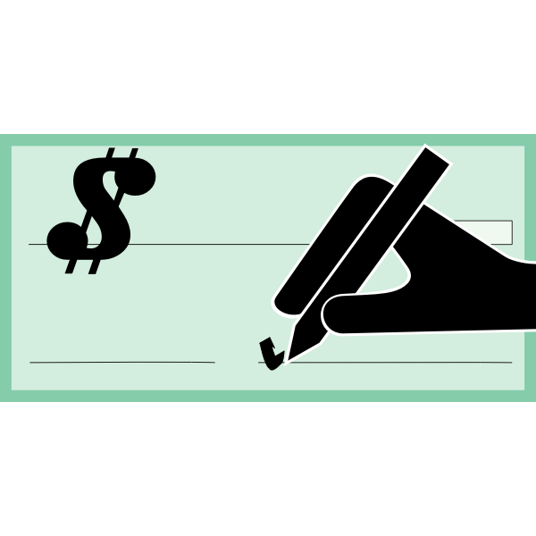 SVG Signing a check