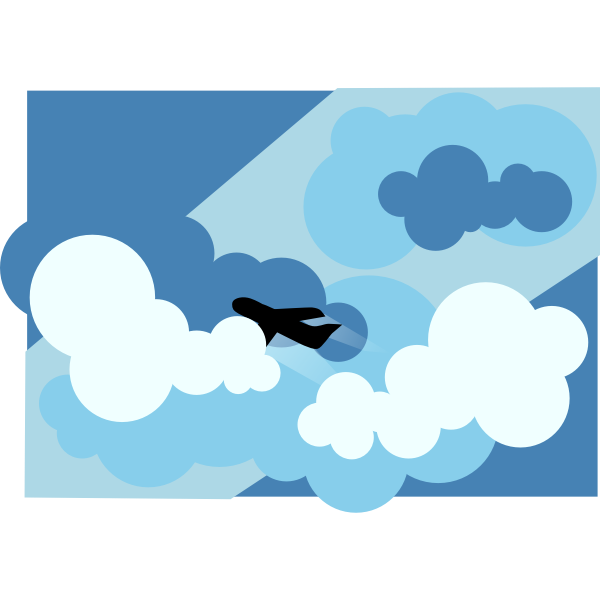 SVG Silhouette of a flying airplane