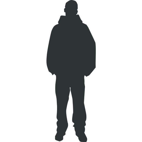 SVG Silhouette of a man in sweatshirt vector image