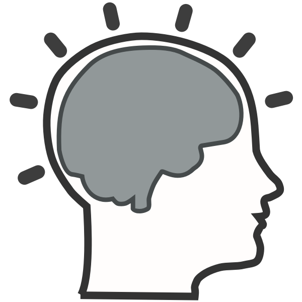 SVG Silhouette of brain activity vector illustration