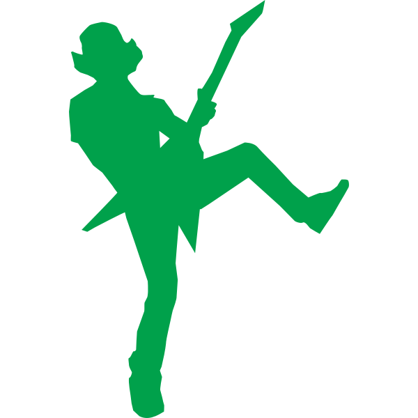 SVG Silhouette of guitar hero vector illustration