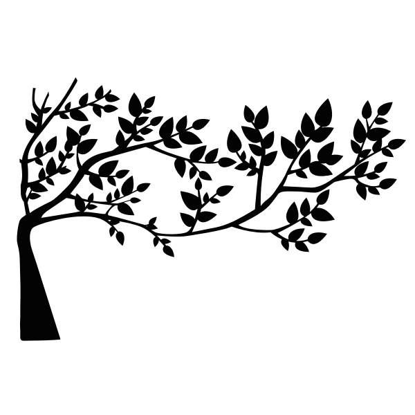 SVG Silhouette of leafy tree