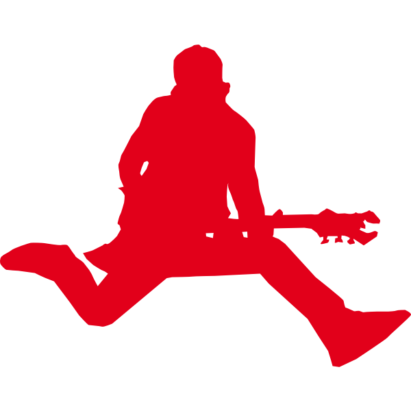 SVG Silhouette of rock star with guitar vector graphics