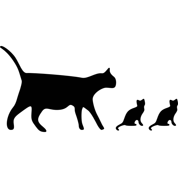 SVG Silhouette of three cats