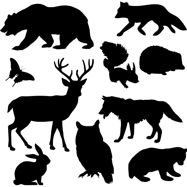 SVG Silhouette of wild animals