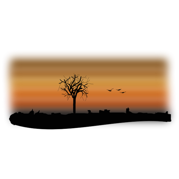 SVG Silhouette vector clip art of fall landsape