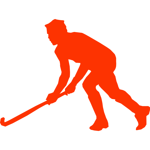 SVG Silhouette vector clip art of grass hockey player