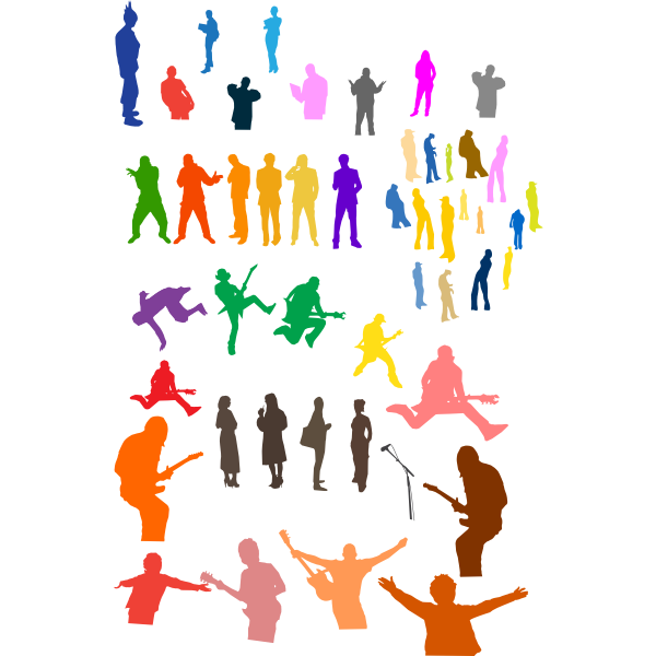 SVG Silhouette vector clip art of music artists
