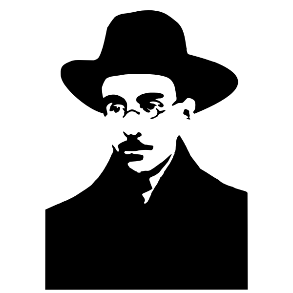 SVG Silhouette vector clip art of portrait of Fernando Pessoa