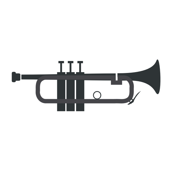 SVG Silhouette vector drawing of a simple trumpet