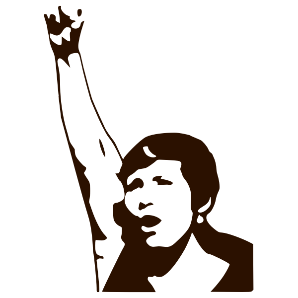 SVG Silhouette vector drawing of a woman demonstrator