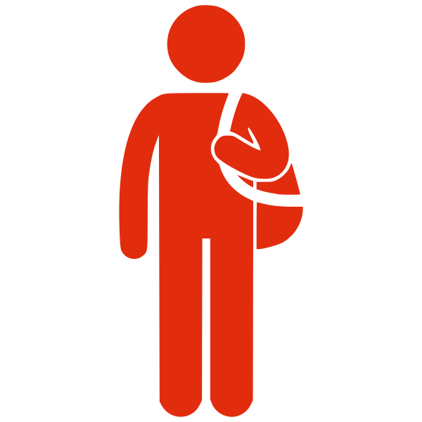 SVG Silhouette vector drawing of man with bag